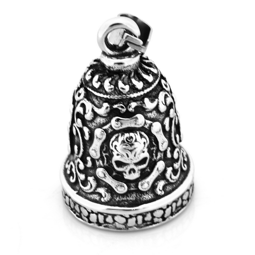 FSP17W88 live to ride chain skull bell biker Pendant